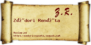Zádori Renáta névjegykártya